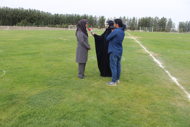 مصاحبه سرپرست مدیریت تربیت بدنی و فوق برنامه ساعاتی قبل از شروع مسابقات فوتبال دانشجویان پسر دانشگاه های استان