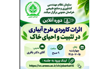 کارگاه آموزشی آنلاین «اثرات کاربردی طرح آبیاری در تثبیت و احیای خاک» برگزار شد