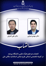 انتصاب عضو هیأت علمی دانشکده هنر دانشگاه بیرجند در کمیته تخصصی استانی طرح نشانی استاندارد مکانی ملی