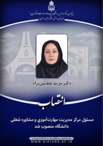 انتخاب عضو هیأت علمی دانشکده هنر به عنوان مسئول مرکز مدیریت مهارت‌آموزی و مشاوره شغلی دانشگاه