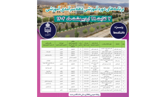 عناوین دوره‌های آموزشی دهه سرآمدی آموزشی سال ۱۴۰۴ (دانشکده‌ها و پردیس‌ها)