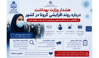 هشدار وزارت بهداشت درباره روند افزایشی کرونا در کشور؛ «در فضاهای بسته و اماکن تجمعی و پرجمعیت از ماسک استفاده کنید»