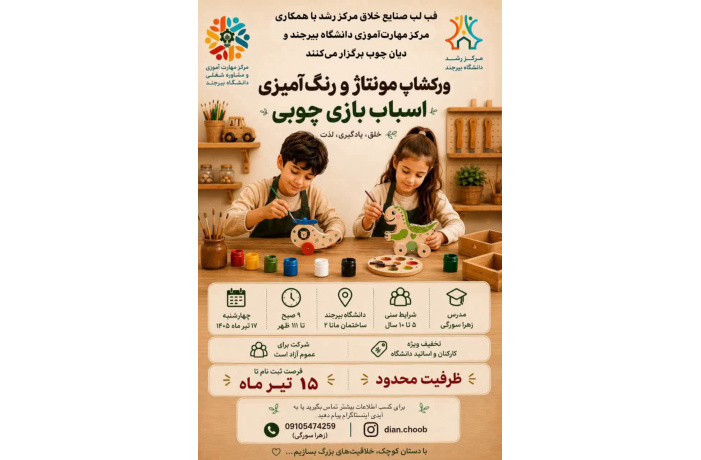 ورکشاپ مونتاژ و رنگ آمیزی اسباب بازی چوبی
